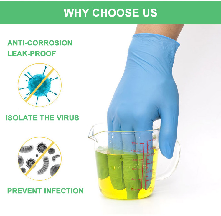 Multipurpose Anti Bacterial Surgical Medical Use Wash Examination Safety Disposable Nitrile Gloves for Hospital