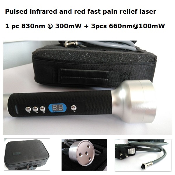 Pulsed infrared 830nm and red 660nm pain laser device