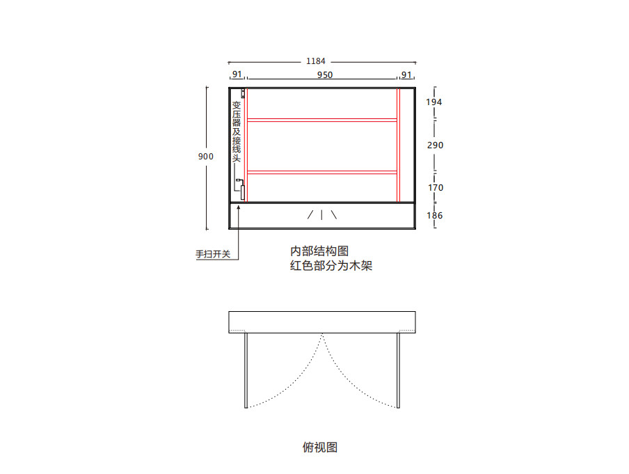 All Aluminum Alloy Mirror Cabinet with Intelligent Switch Control LED Light Demist Storage Factory Direct Sale Mirror
