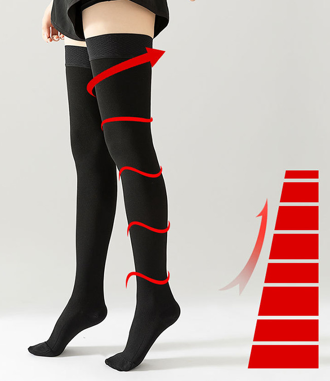 Professional Medical Compression Stockings Black Skin Color For Men Women