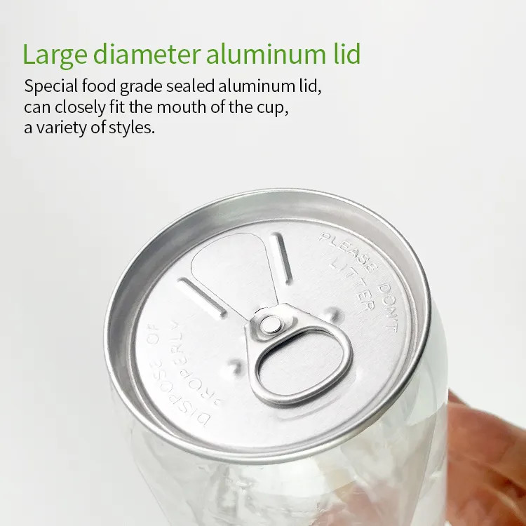 Wholesale 250ml 350ml 500ml Strong PET Plastic Bottles For Beverages With Aluminum End