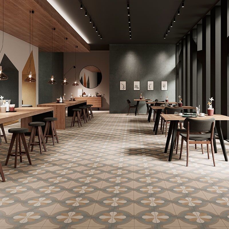 Acid-Resistance Brown 200x200mm Inside Floor Ceramic Rustic Tile For Design And Dining Room