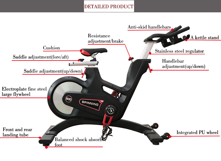 Professional Magnetic Gym Spin Bike Commercial Grade Fitness Equipment