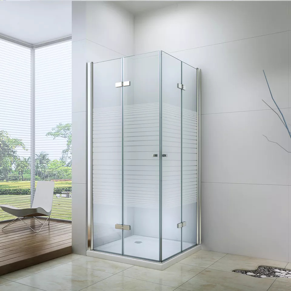 Square Aluminum Frame Glass Shower Enclosure Hinge Pivot ​With Base 6mm