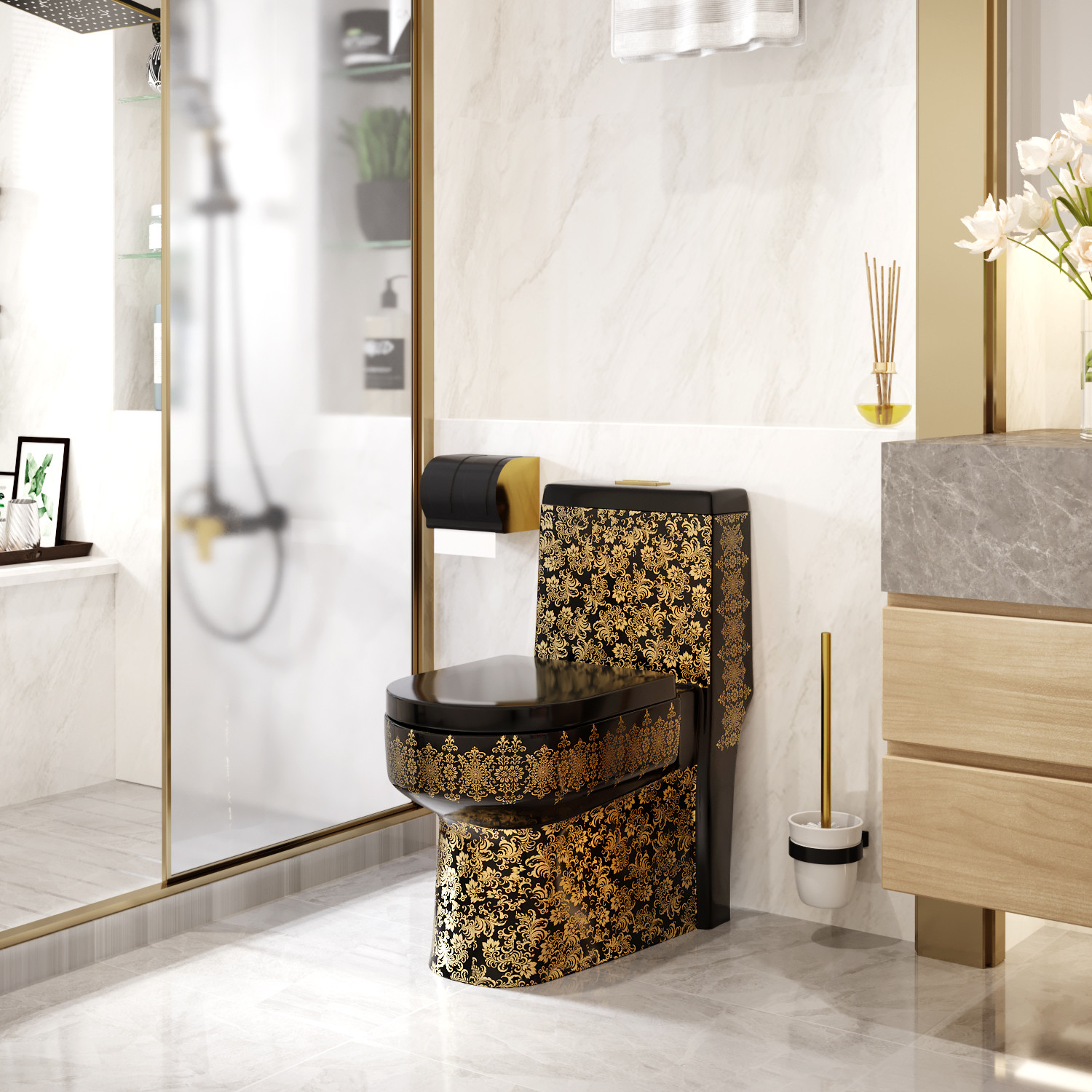 Floor Mounted 3L 6L 1 Piece Comfort Height Toilet Super Swirl Flush
