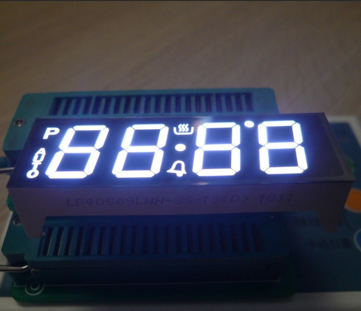 Ultra white customized 7 segment led display 4 digit for oven control