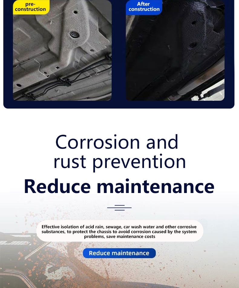 Spray Rubberized Undercoating for Car Rust Corrosion Proof 1kg 18 Months Shelf Life
