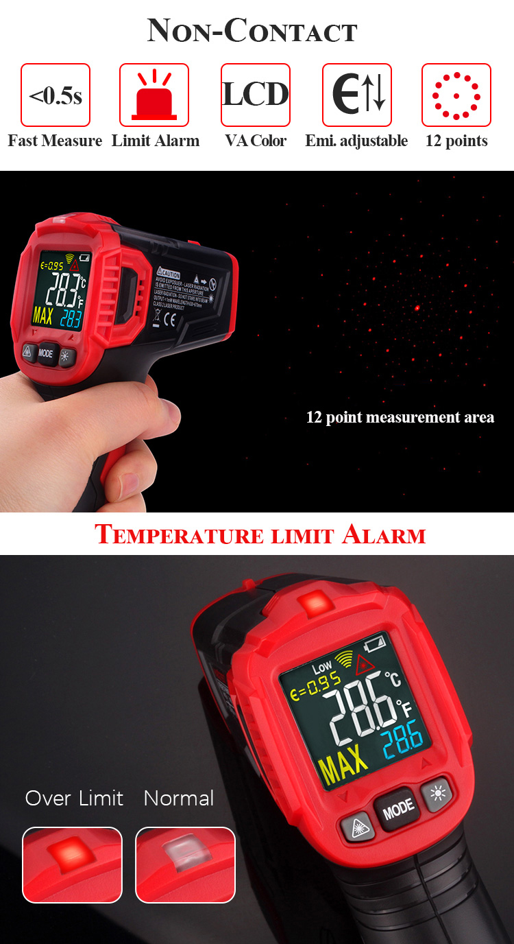 380C Kitchen Laser Infrared Thermometer Temperature Gun