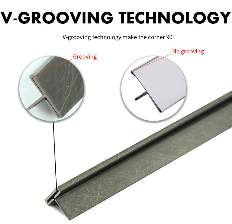 HL Brushed Stainless Steel Tile Trim Edging AISI 201 304 T Shape