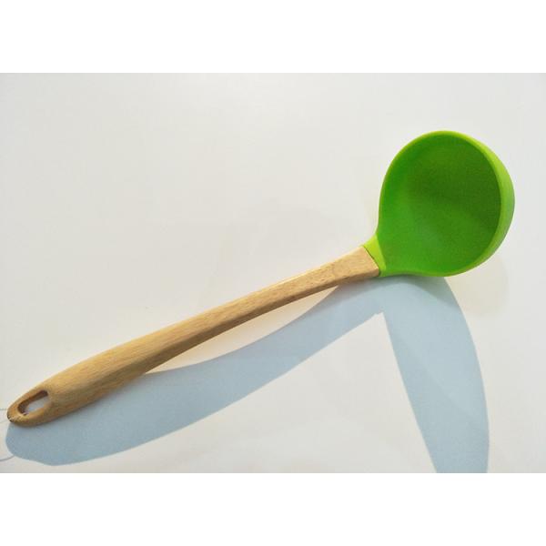 hot sale silicone kitchen Utensils cooking tools with wood bamboo handle Nonstick Cookware
