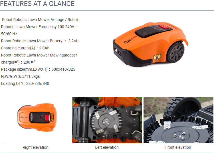 sGS Certificate 200m2 Electric Grass Mower Automatic Grass Mower 20V
