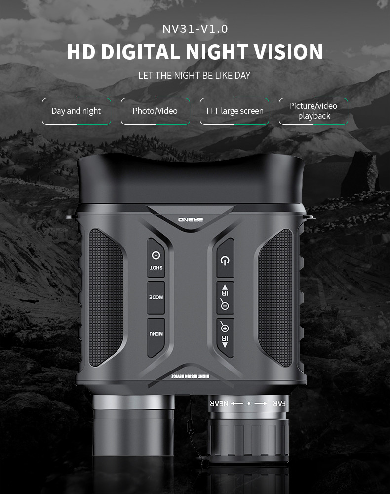 LED Flash Infrared Heat Sensor Binoculars 960p Hunting Telescope Night Vision 32GB Memory Card