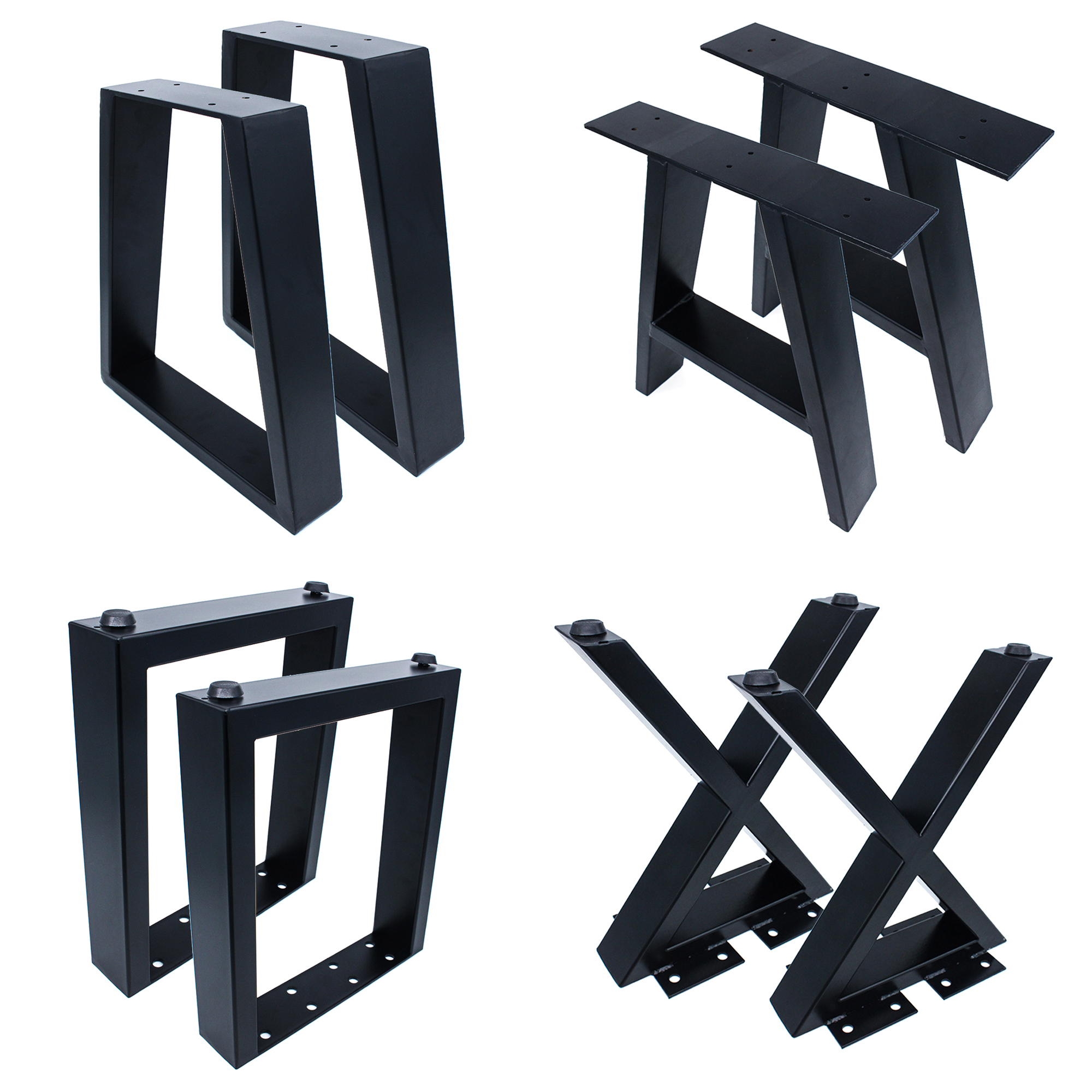 Customized Black Wrought Iron X Shaped Desk Metal Cast Iron Bench Dining Coffee Table Legs