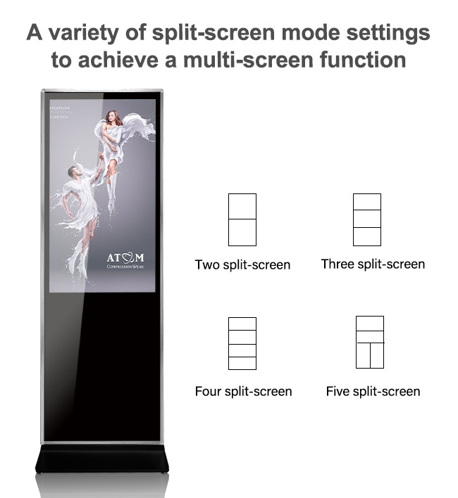 Multi Touch 16:9 1920x1080p Floor Standing Digital Signage For Service