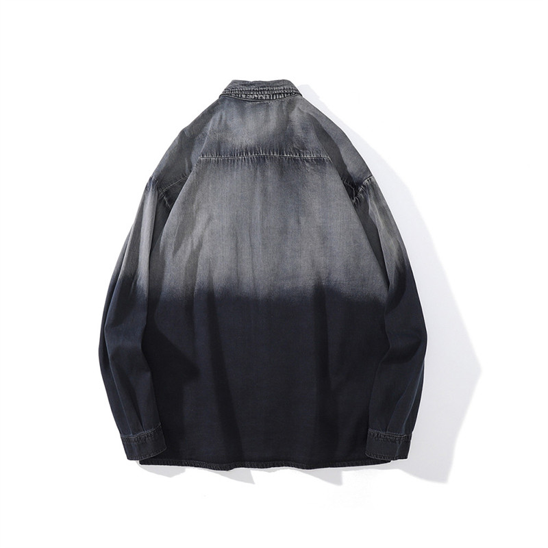 Oversized Mens Denim Jackets OEM Full Sleeves Tie Dye Denim Jacket Jeans