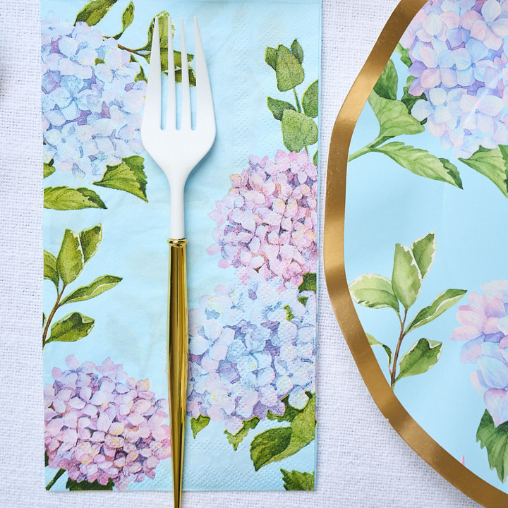 Customize Hydrangea Theme Table Setting Party Decoration Disposable Paper Plates Party Supplies For Tea Party