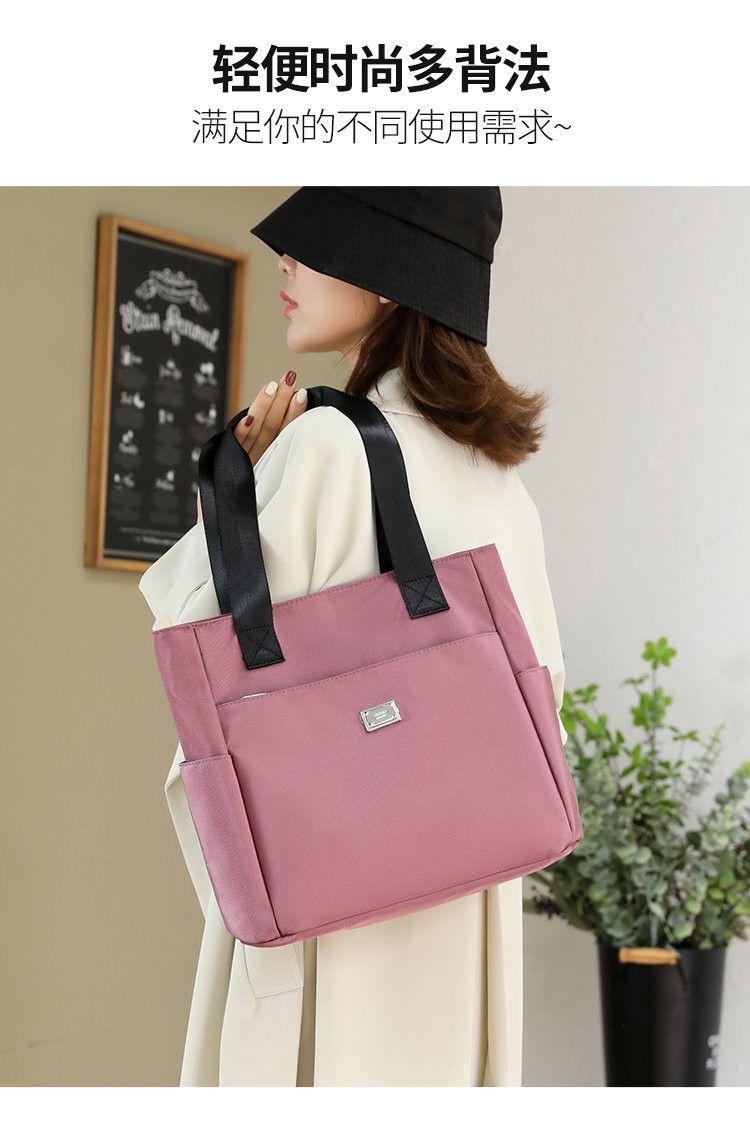 Women'S Waterproof Nylon Tote Bag Custom Logo Ladies Handbags Zipper