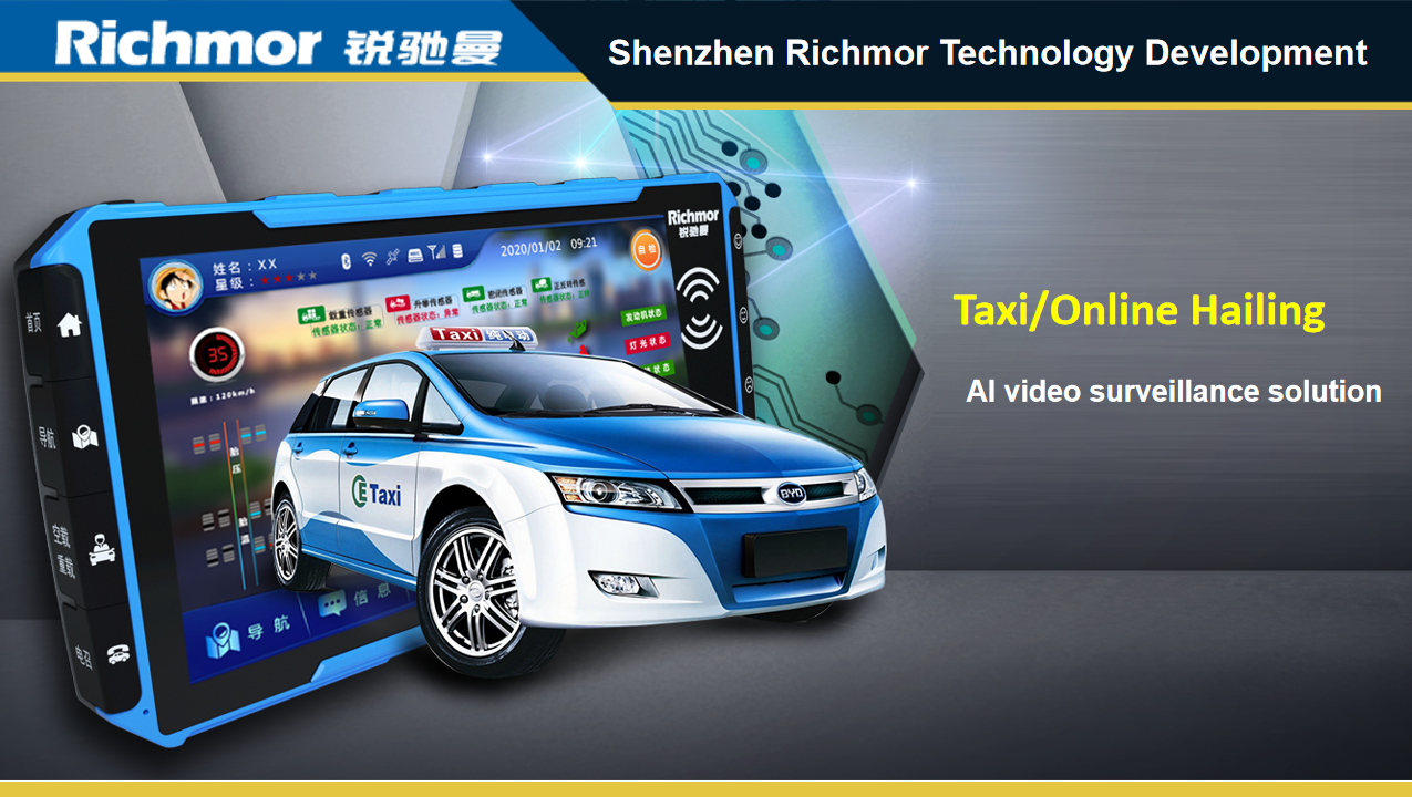Taxi Vehicle Smart Touch Monitor with 16MS Response Time and 6CH 1080P DSM MDVR