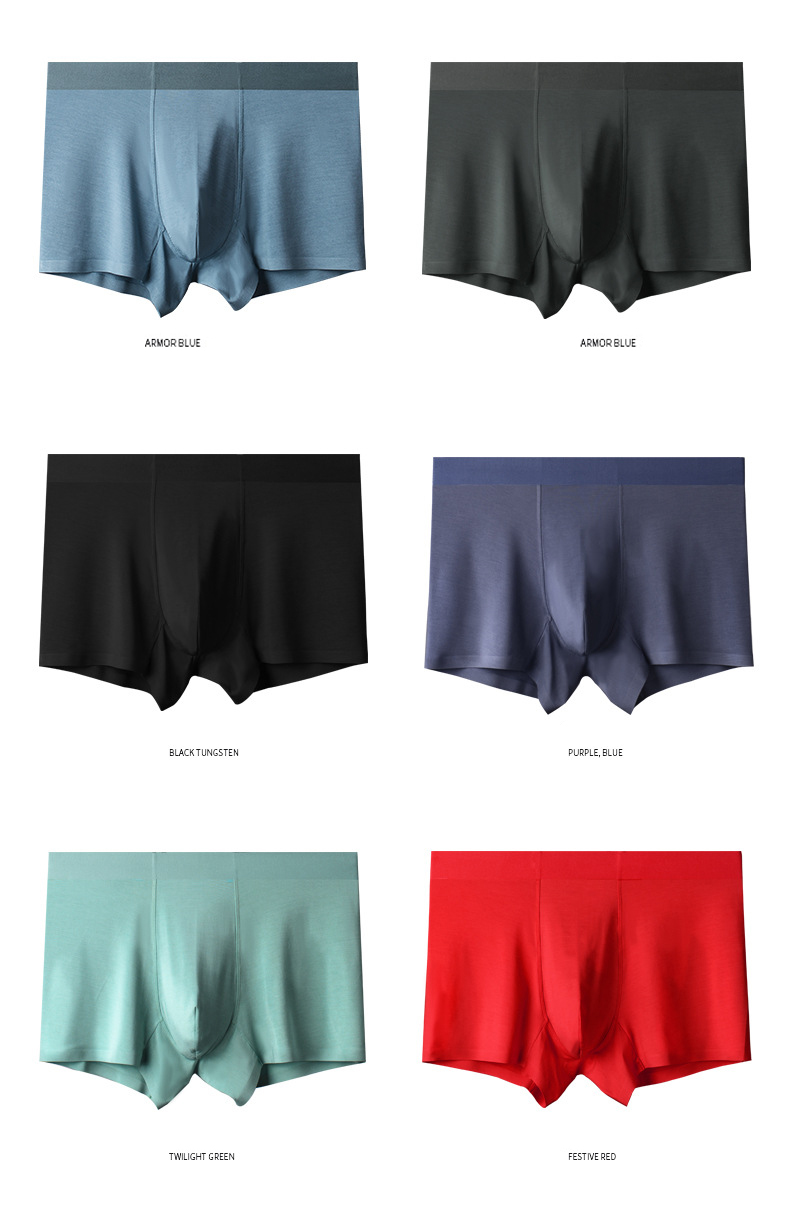 L-5XL Mens Boxer Briefs Modal Fabric Seamless Man Underwear