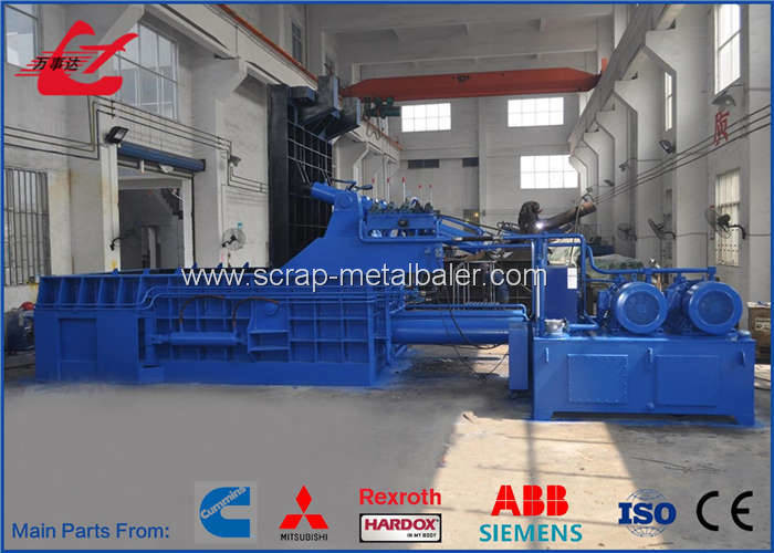 PLC Automatic Control Aluminum Can Compactor Machine , Scrap Steel Baler Machines 6500KG