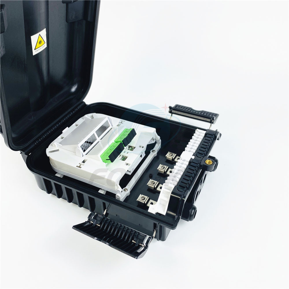 OEM 16 Core Black Horizontal Fiber FTTH Terminal Box For Home