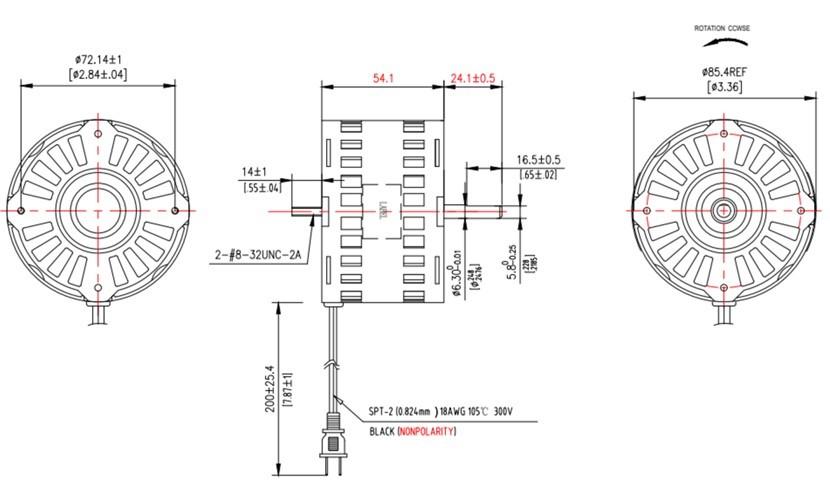 3.3 Inch Diameter Motor For Bathroom Ventilating Fans And Parking Ventilating Fans