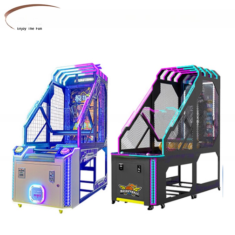 Big LCD Arcade Basketball Shooting Machine With Video Screen 250*110*257cm