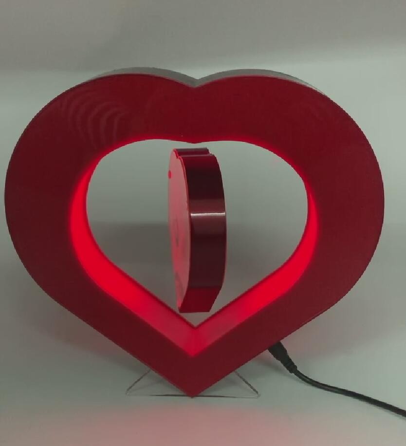 led light red magnetic levitation photo frame display stand ,floating picture frame display racks