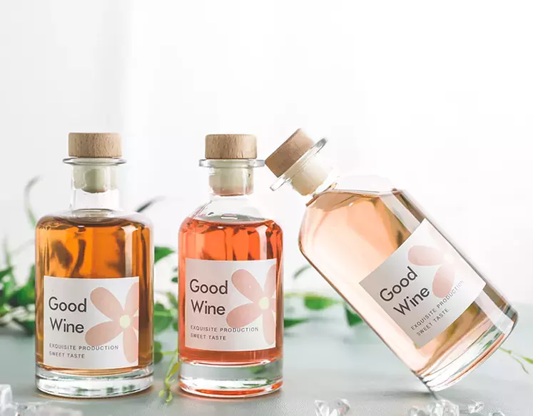 200ml 375ml 500ml 750ml Round Glass Liquor Wine Vodka Tequila Bottle with Sealed Cork Lid