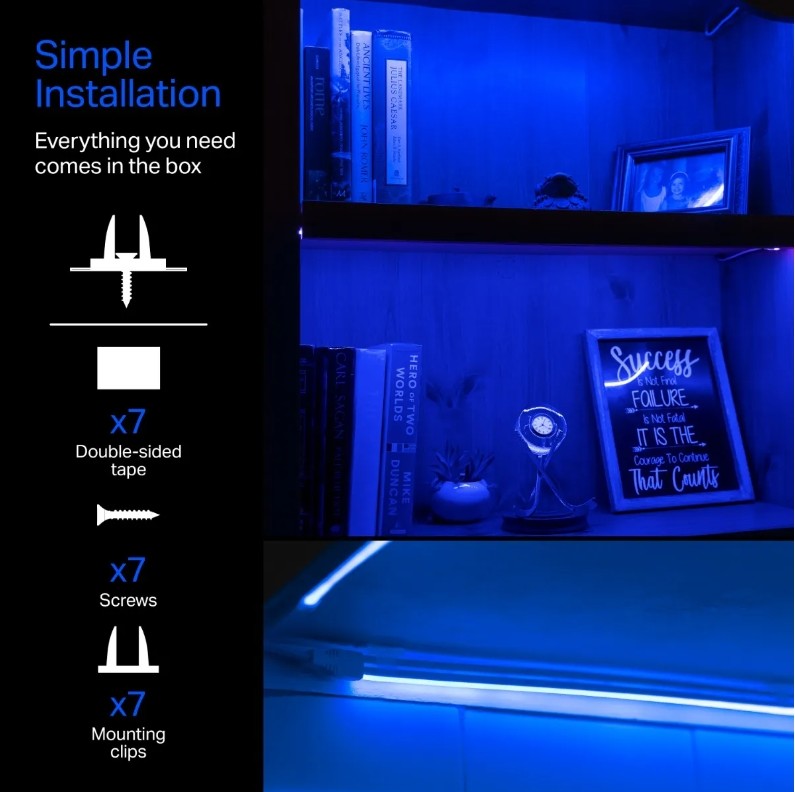 ROHS RGBCW Cob LED Strip Lights With Dimmable Feature And Adhesive Backing