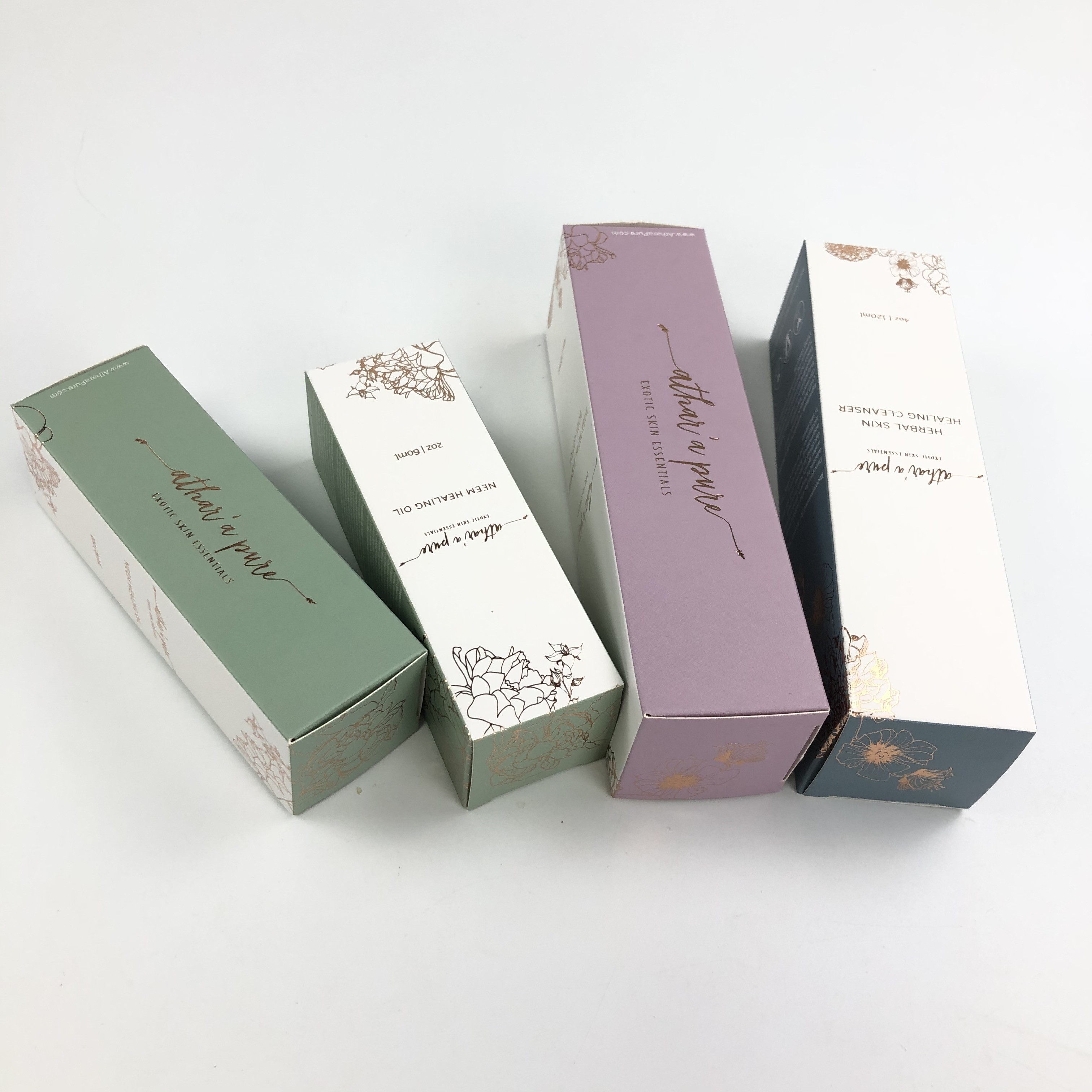 Custom Glossy UV Matt Film White Cardboard Paper Box 400g For Cosmetic Sample Argan Oil