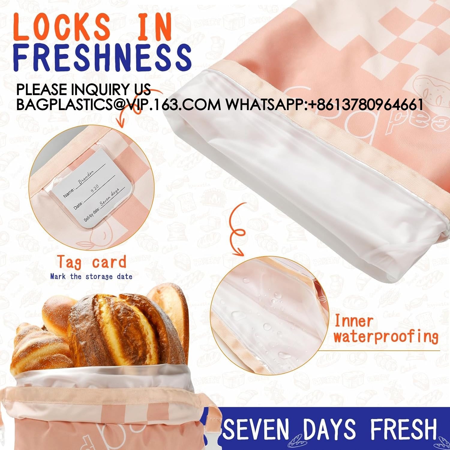 Reusable Bread Bags For Homemade Bread Storage ECO Bread Freezer Bag - Sourdough Bread Making & Fresh Bread Storage