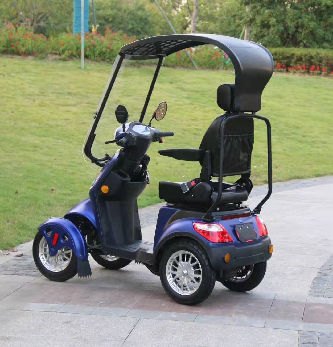EEC / COC Approved 4 Wheel Electric Mobility Scooter With Roof 60V 500W Motor Power