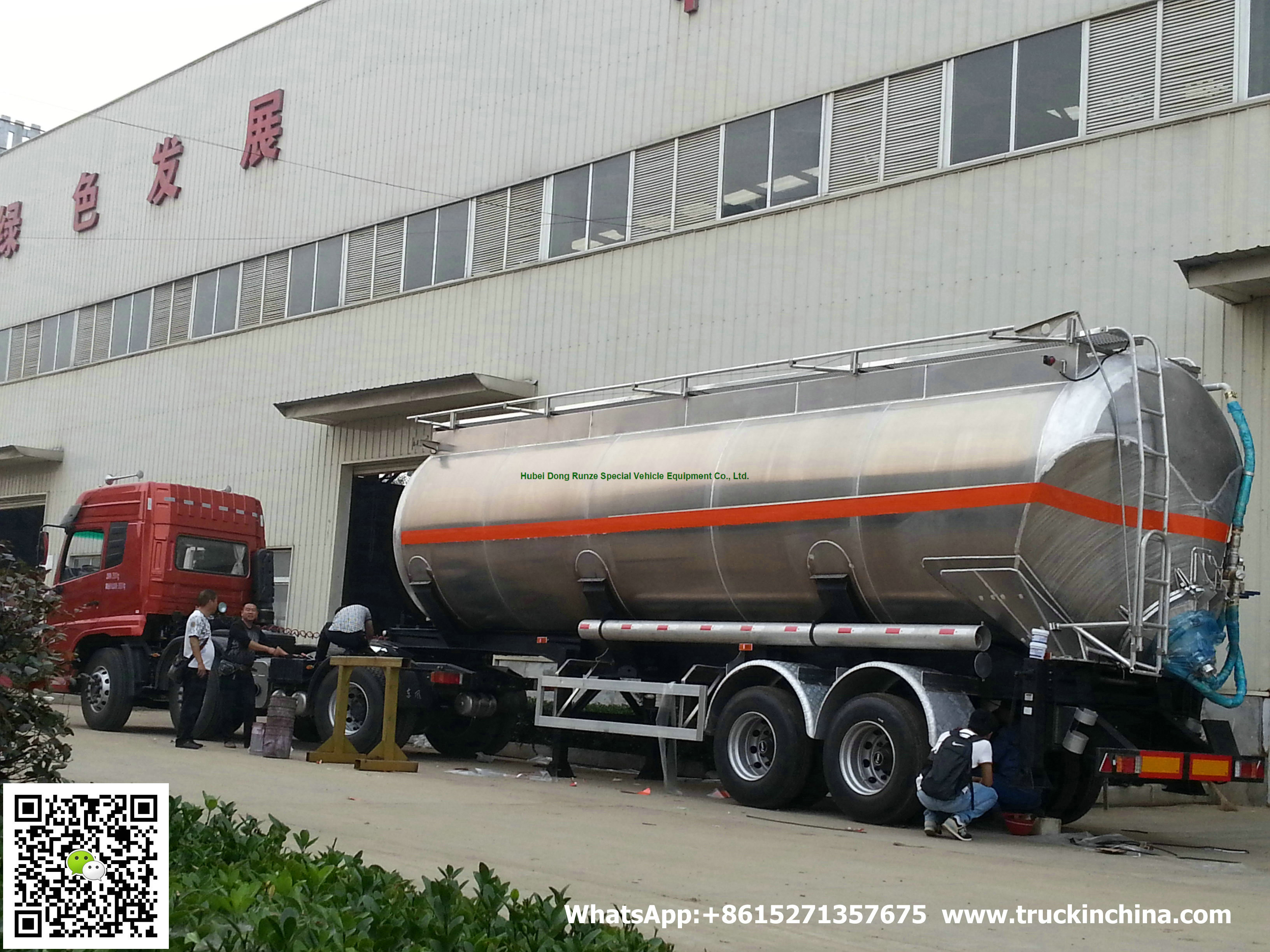 Aluminum Alloy Wheat Flour Bulk Tanker with Tipping Hydraulic Cylinder (6000USG-10000USG ）whApp:+8615271357675
