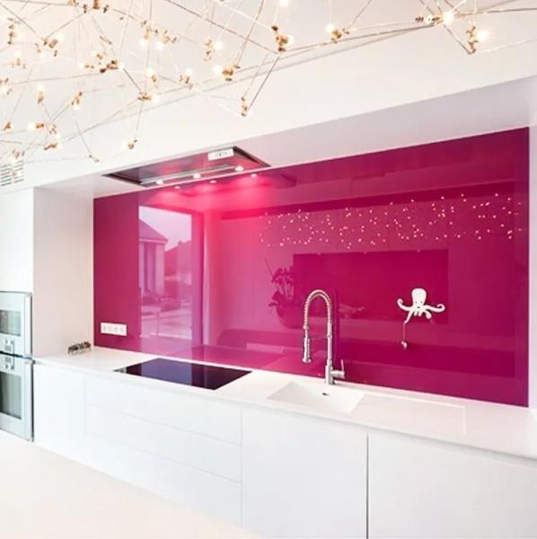 3mm-19mm Colored Black Lacquered Glass Kitchen Splash Back Glass Custom