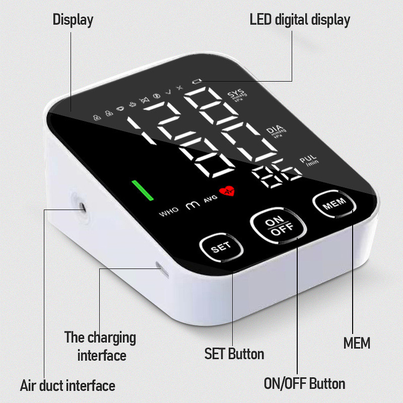 Digital Blood Pressure Sphygmomanometer 6V With Large LCD Display's Blood Pressure Monitors For Home Use