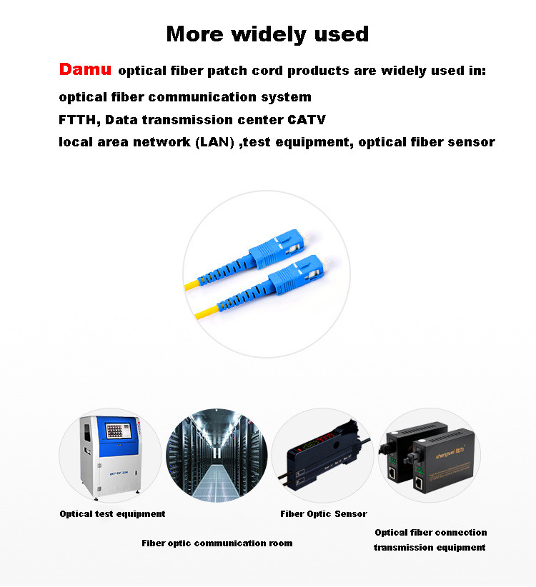 FIBER OPTIC PATCH CORD SC UPC/SC UPC FTTH SINGLEMODE FIBER OPTICAL JUMPER 3M YELLOW FIBER OPTICAL PATCH CORD