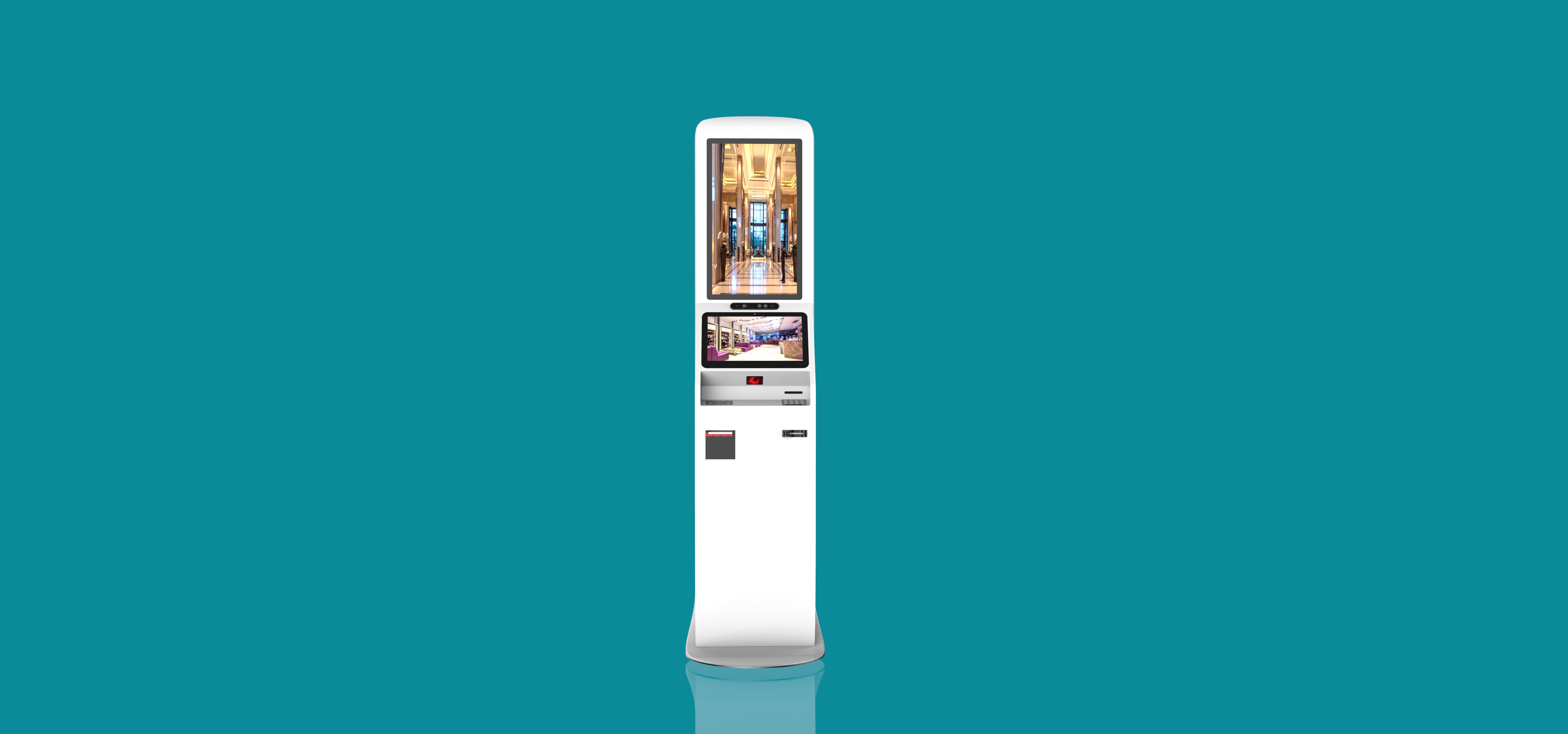 Steel Stand Self Check In Kiosk Key Card Dispenser Hotel Check In Kiosk System