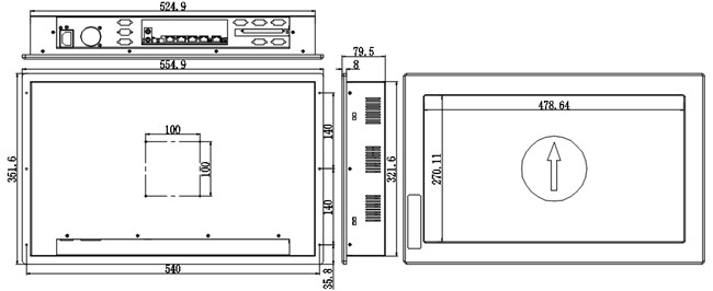 IPPC-2106TW2 21.5" Industrial Touch Panel PC Supporting Desktop CPUs I3 I5 I7 Series 1 PCI Or PCIE Extension