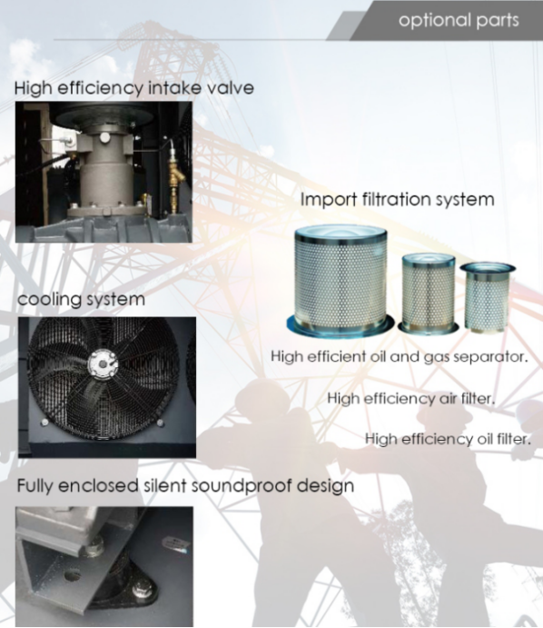 60HP Air Compressor Machine / Quiet Air Compressor With Air Cooling System