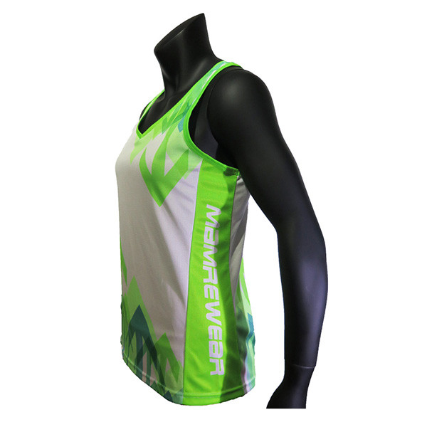 Green Color Casual Sport Clothes Ladies Running Singlets All Sizes Available