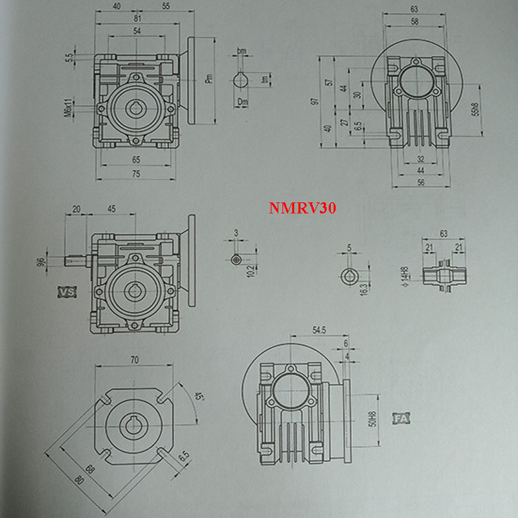 Transmission Gearboxes NMRV Speed Reducer