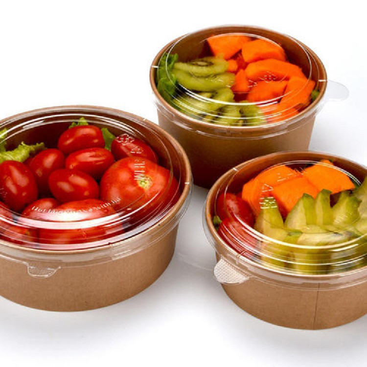 Eco Friendly Kraft Disposable Food Storage Containers With Lids