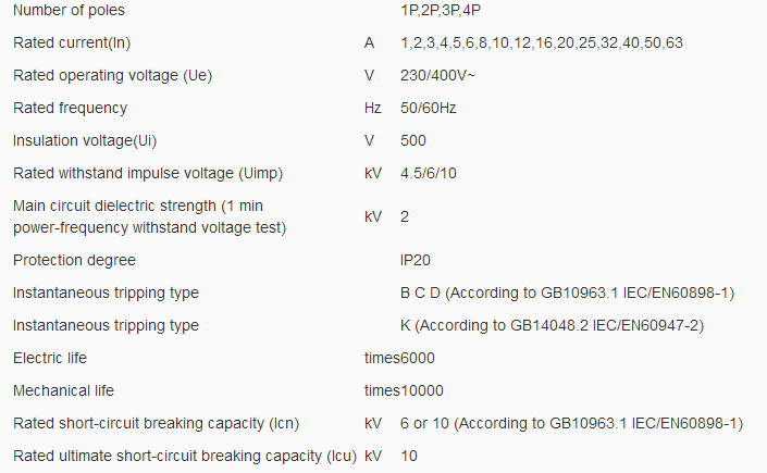 High quality 1pole 2pole 3pole 4pole DZ47 3kA mcb mini circuit breaker