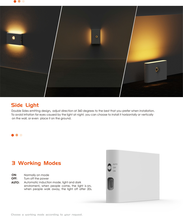 Hotel Motion Sensor LED Light Portable Motion Detector Lights