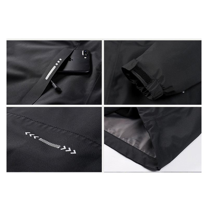 Full Zip Outdoor Windbreaker Jacket Winter Snow Coat Men'S Hooded Jacket With Pockets