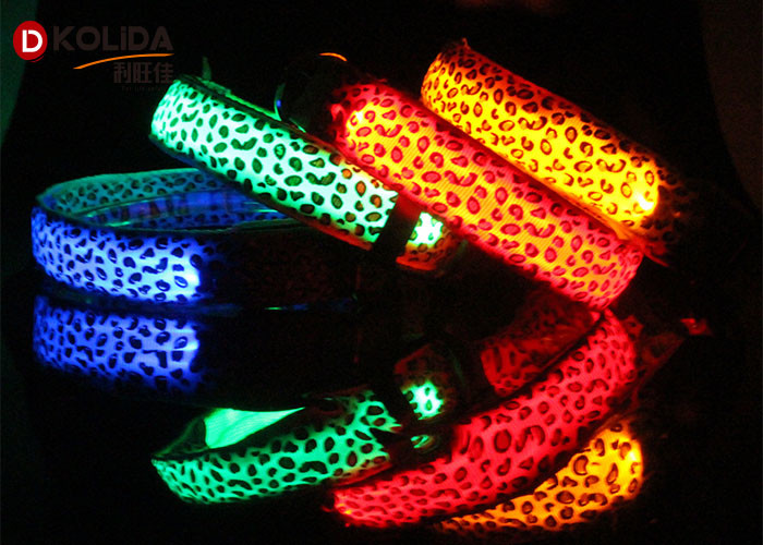 Night Safety LED Light Flashing Glow Nylon Pet Dog Collar Dog Pet Leash Flashing