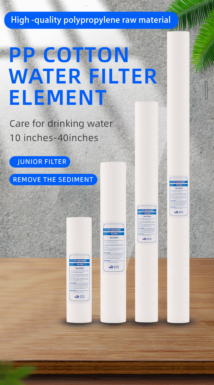 10/20inch 1/5 Micron PP Melt Blown Water Filter Cartridge for Home Water Purification