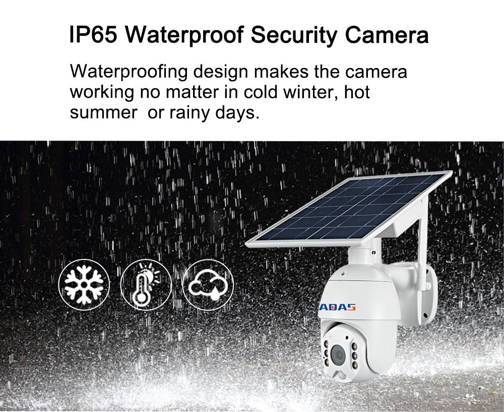 2 Way Audio 4G Solar Security Camera 2K 15600mAh Battery Powered
