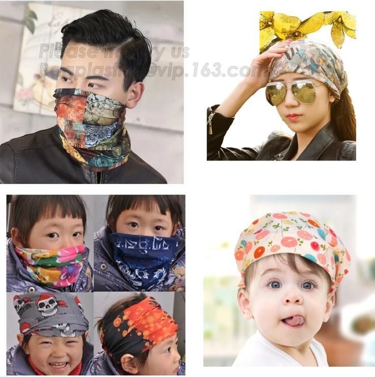 multi choice women head scarf printed colorful face mask custom logo/size bandana,Sport Strapping Seamless Custom Gaiter Whi